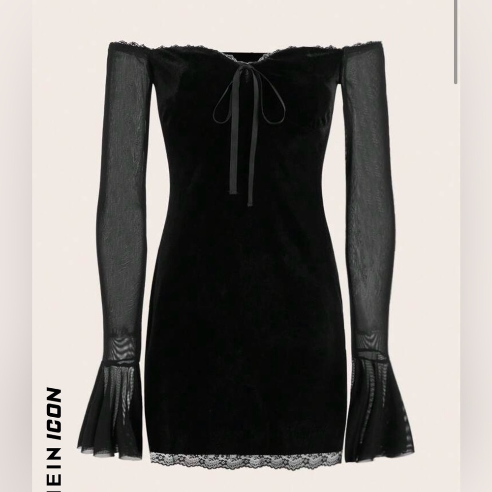 Off Shoulder Black Dress